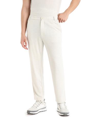 Men's Icebreaker MerinoFine™ Interlock Pants Ecru Heather | CA 1829YXFU